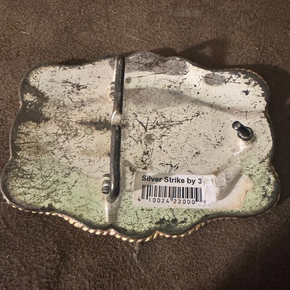 Gold and Silver Horse Belt Buckle